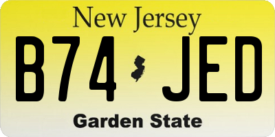 NJ license plate B74JED
