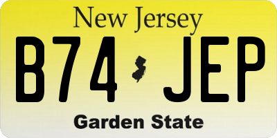 NJ license plate B74JEP