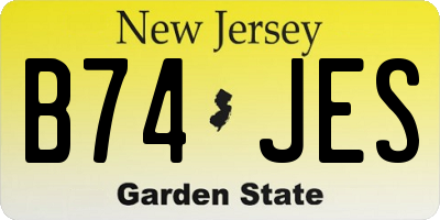 NJ license plate B74JES