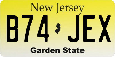 NJ license plate B74JEX