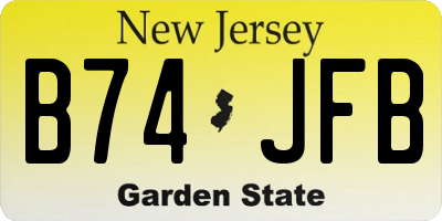 NJ license plate B74JFB