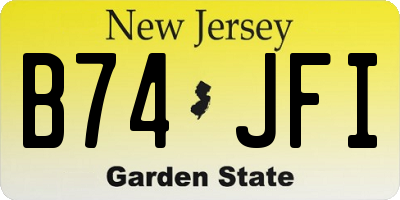 NJ license plate B74JFI
