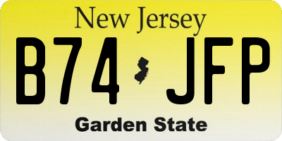 NJ license plate B74JFP