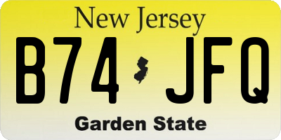 NJ license plate B74JFQ