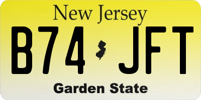 NJ license plate B74JFT