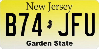 NJ license plate B74JFU