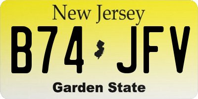 NJ license plate B74JFV