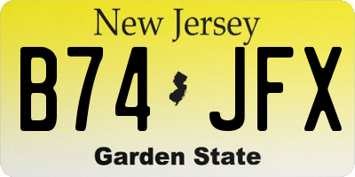 NJ license plate B74JFX