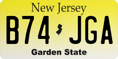 NJ license plate B74JGA