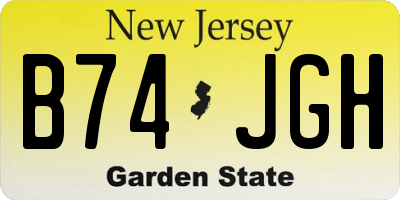 NJ license plate B74JGH