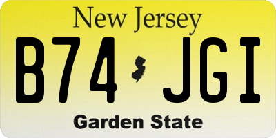 NJ license plate B74JGI