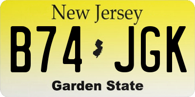 NJ license plate B74JGK
