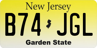 NJ license plate B74JGL