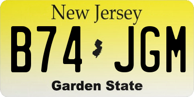 NJ license plate B74JGM