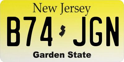 NJ license plate B74JGN