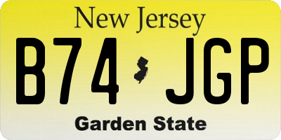 NJ license plate B74JGP