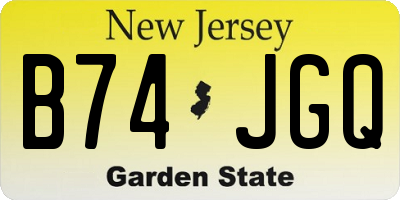 NJ license plate B74JGQ