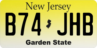 NJ license plate B74JHB