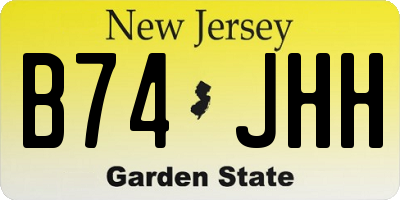 NJ license plate B74JHH