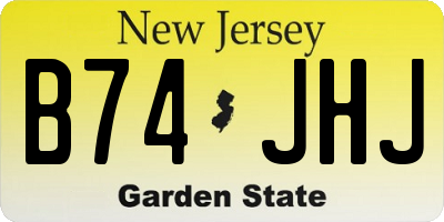 NJ license plate B74JHJ