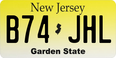 NJ license plate B74JHL