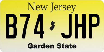 NJ license plate B74JHP