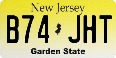 NJ license plate B74JHT