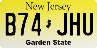 NJ license plate B74JHU