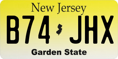 NJ license plate B74JHX