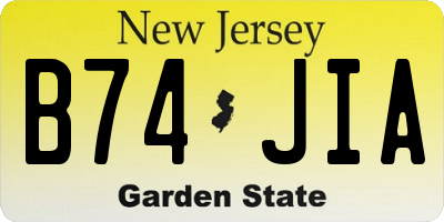 NJ license plate B74JIA