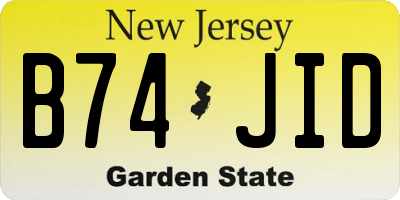 NJ license plate B74JID