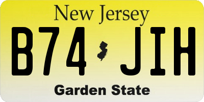 NJ license plate B74JIH