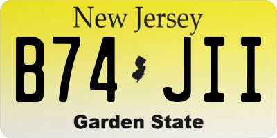 NJ license plate B74JII