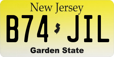 NJ license plate B74JIL