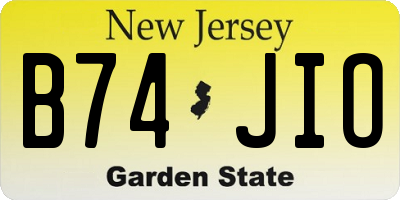 NJ license plate B74JIO