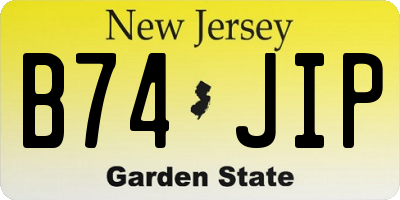 NJ license plate B74JIP