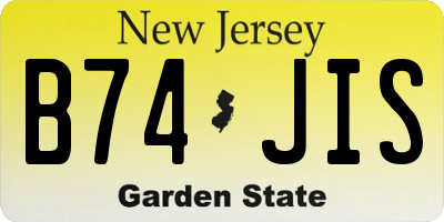NJ license plate B74JIS