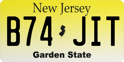 NJ license plate B74JIT