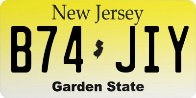 NJ license plate B74JIY