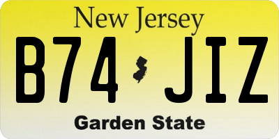 NJ license plate B74JIZ
