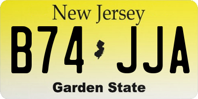NJ license plate B74JJA