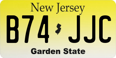 NJ license plate B74JJC