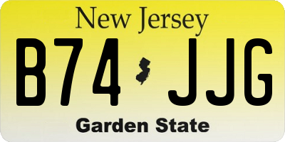 NJ license plate B74JJG