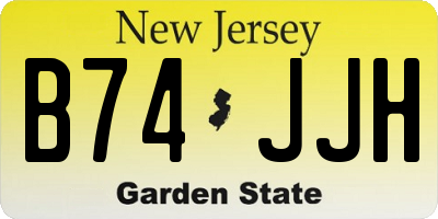 NJ license plate B74JJH