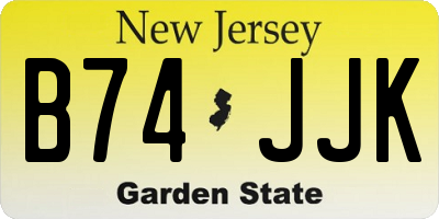 NJ license plate B74JJK