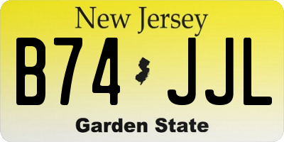 NJ license plate B74JJL