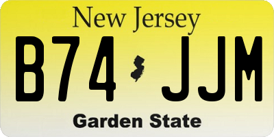 NJ license plate B74JJM