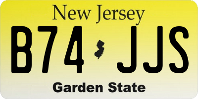 NJ license plate B74JJS