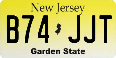 NJ license plate B74JJT