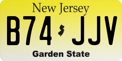 NJ license plate B74JJV